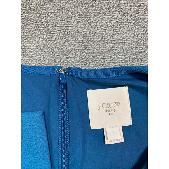 J. Crew Dres Suiting Mini Sheath Career Business Classic Teal Blue Size 8 - Picture 5 of 9